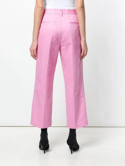 Shop Msgm Bicolour Trousers - Neutrals