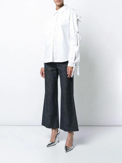 Shop Sandy Liang Lace Up Detail Shirt