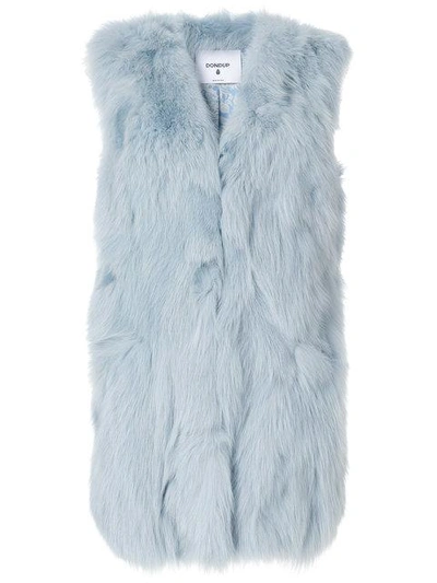 Shop Dondup Long Vest In Blue