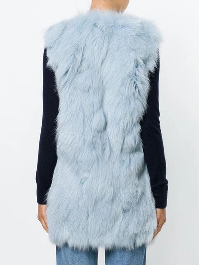 Shop Dondup Long Vest In Blue