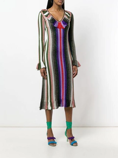 Shop Marco De Vincenzo Striped Dress - Multicolour