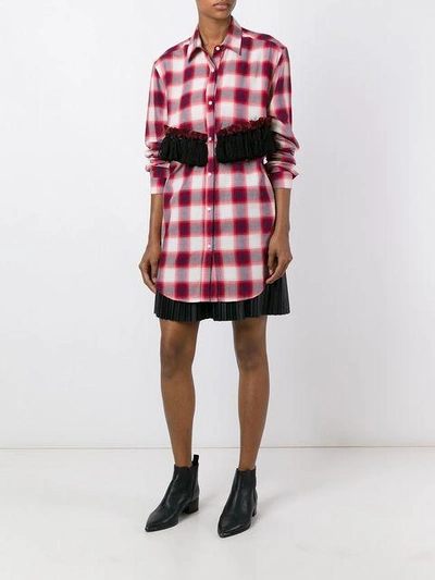 Shop Au Jour Le Jour Checked Tassel Detail Shirt - Red