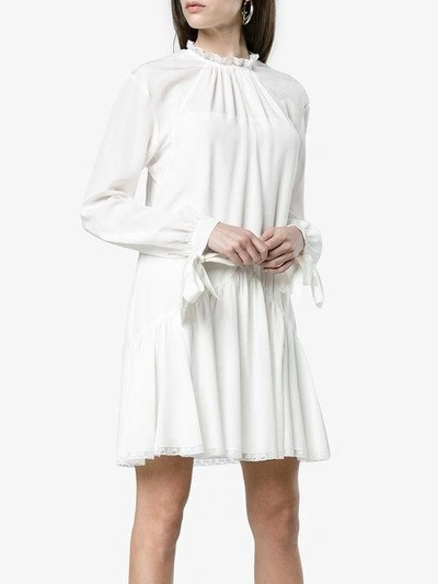 Shop Prada Silk Gethard Dress - White