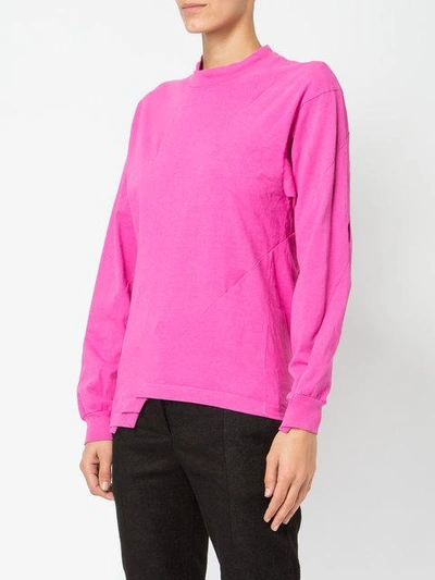 Shop Aganovich Reconstructed Long Sleeved T-shirt - Pink