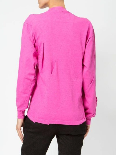 Shop Aganovich Reconstructed Long Sleeved T-shirt - Pink