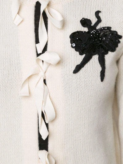 Shop Marc Jacobs Cashmere Sequinned Ballerina Cardigan  In Ivory