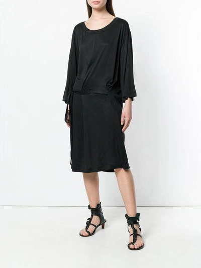 Shop Ann Demeulemeester Tie Waist Dress - Black