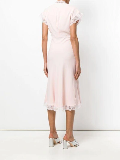 Shop Ermanno Scervino Lace Trim Dress - Pink