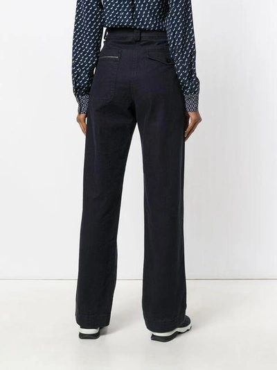 Shop Margaret Howell Belted Trousers In Blue