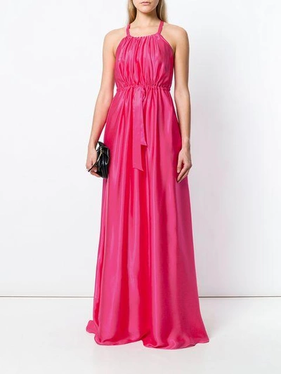 flared cinched waist gown