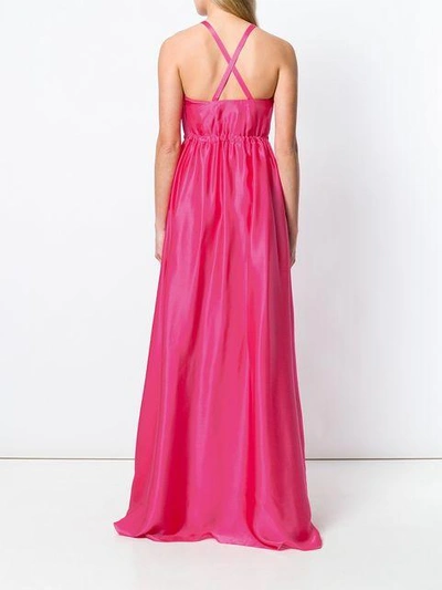 Shop Lanvin Flared Cinched Waist Gown In Pink