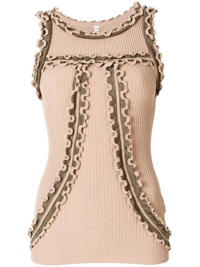 Shop Antonio Marras Ruffle Detail Tank Top - Neutrals