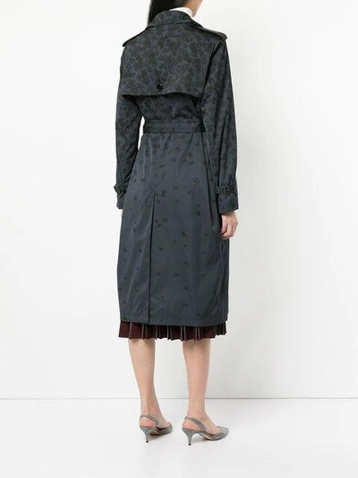 Shop Bottega Veneta Butterfly Trench Coat In Grey