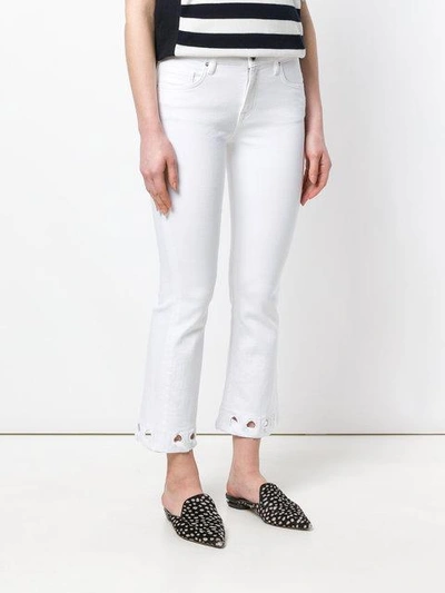 Shop Victoria Victoria Beckham Cut Out Detail Cropped Jeans In White