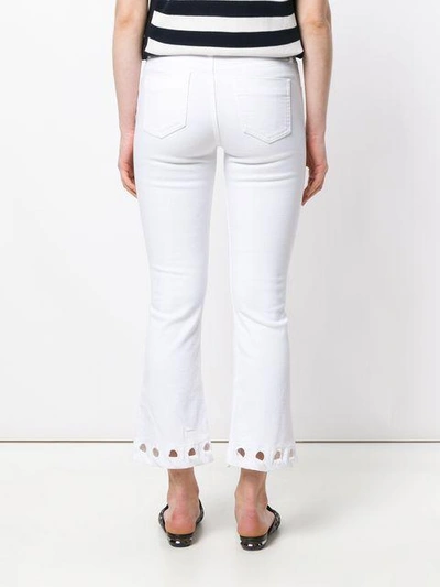 Shop Victoria Victoria Beckham Cut Out Detail Cropped Jeans In White