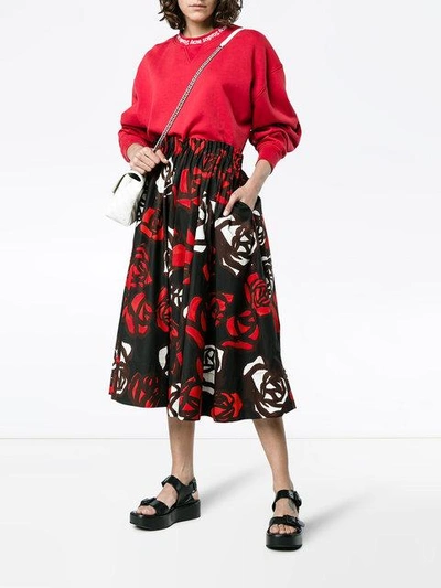 Shop Marni Midi Pleated Floral Skirt