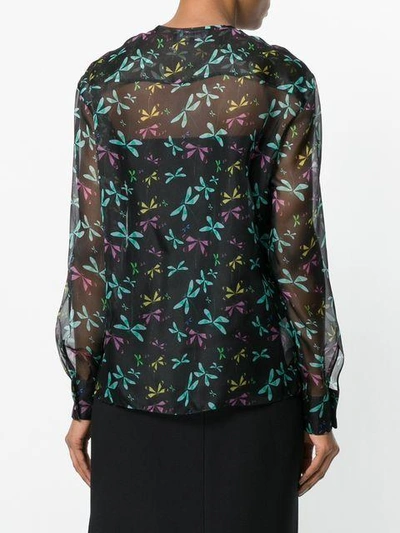 Shop Rochas Sheer Printed Blouse