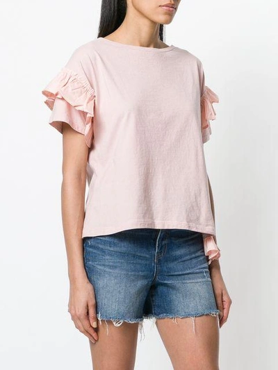 Shop Semicouture Ruffled Sleeves T-shirt - Pink