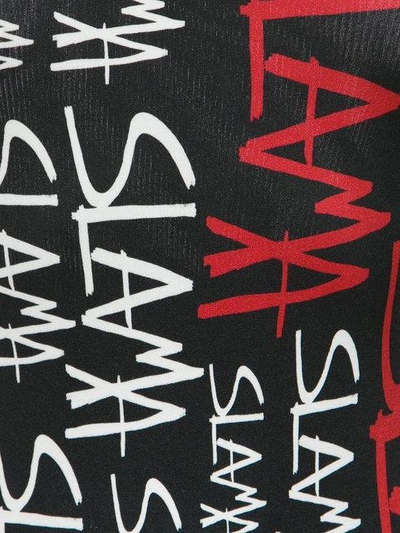 Shop Amir Slama Logo Print Swimsuit In Black