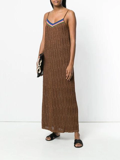 Shop Roberto Collina Knitted Maxi Dress - Brown