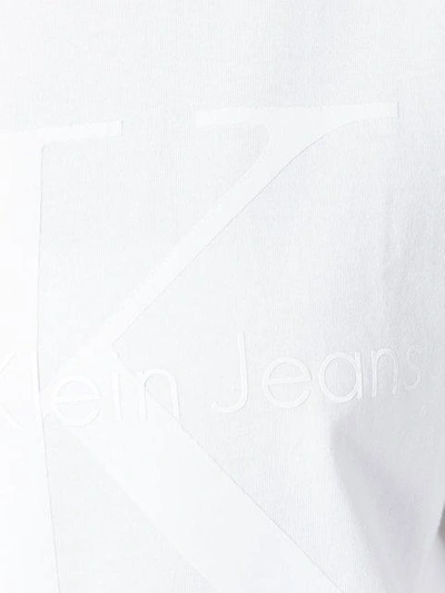 Shop Calvin Klein Jeans Est.1978 Tonal Logo Print T In White