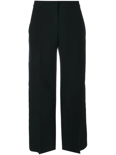 Shop Alexander Mcqueen Cropped Wide Leg Trousers In Black