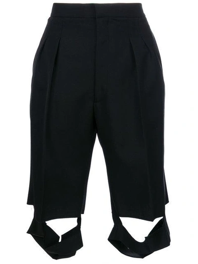 Shop Maison Margiela Cut-out Tailored Culottes - Black