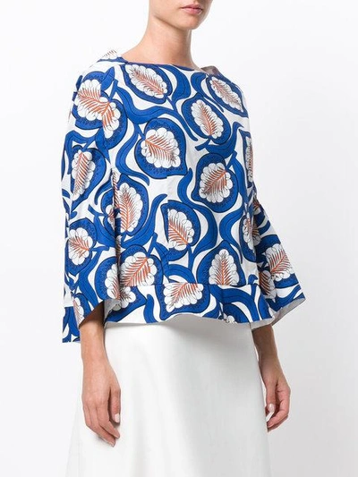 Shop Marni Boxy Peplum Top - Blue