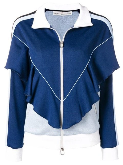 Shop Golden Goose Deluxe Brand Zipped Ruffled Tracksuit Jacket - Blue