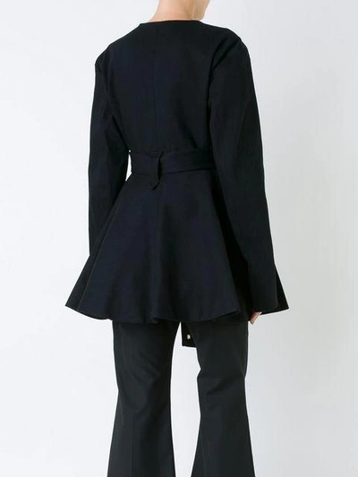 Shop Ellery Eyelet Detail Belted Jacket In Black