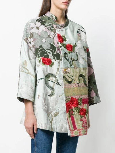 Shop Ermanno Gallamini Patchwork Jacket In Multicolour