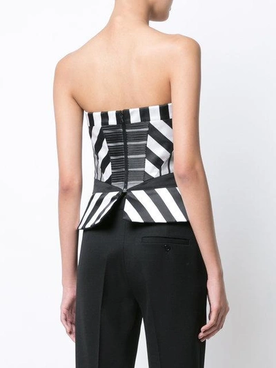 Shop Rubin Singer Striped Cut-out Corset - White