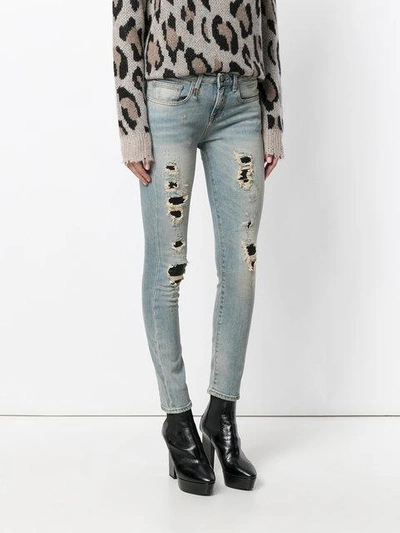 Shop R13 Ripped Skinny Jeans - Blue