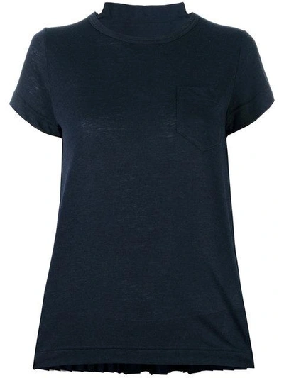 Shop Sacai Tribal Lace Panelled T-shirt In Blue