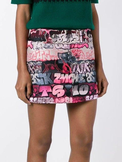 Shop Giamba Printed Mini Skirt - Pink