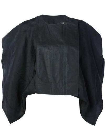 Shop Rick Owens Short 'debussy' Biker Jacket In Black