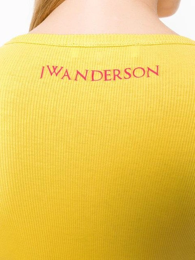 Shop Jw Anderson Tied Sleeve Sweater - Yellow