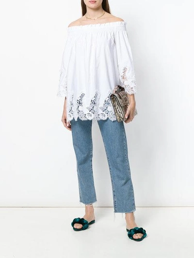 Shop P.a.r.o.s.h . Lace Hem Blouse - White