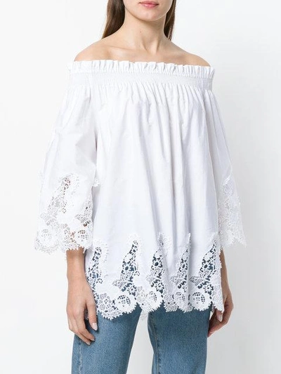 Shop P.a.r.o.s.h . Lace Hem Blouse - White