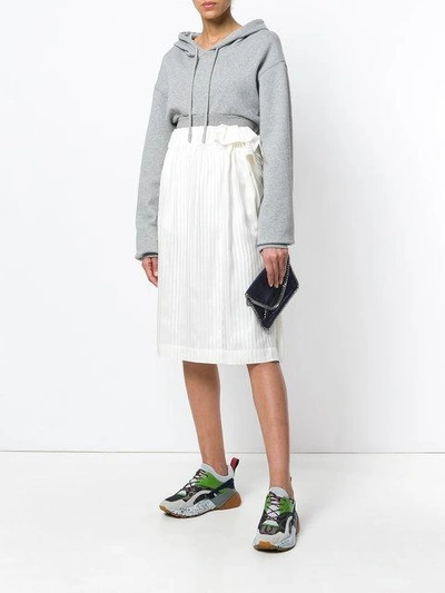 Shop Stella Mccartney Textured Over-the-knee Skirt - Neutrals