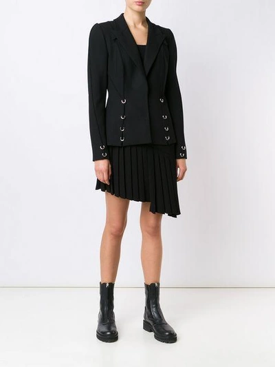 Shop Mugler Asymmetric Skirt In Black