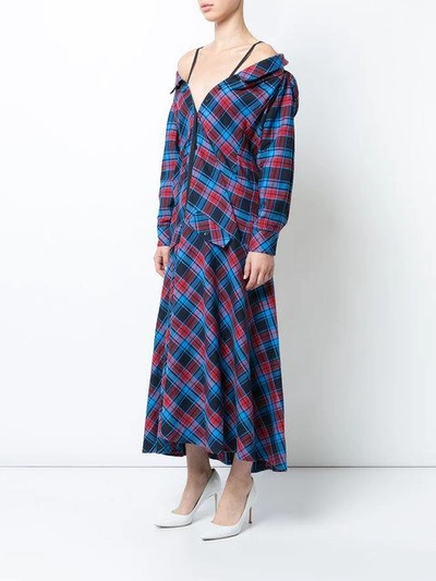 Shop Anna October Plaid Maxi Dress In Red