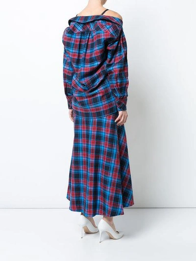 Shop Anna October Plaid Maxi Dress In Red