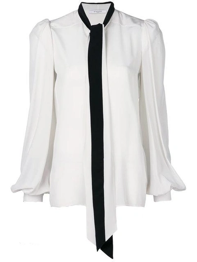 Shop Givenchy Lavalliere Collar Blouse In White