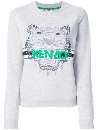 Shop Kenzo Tiger Sweatshirt In Grey