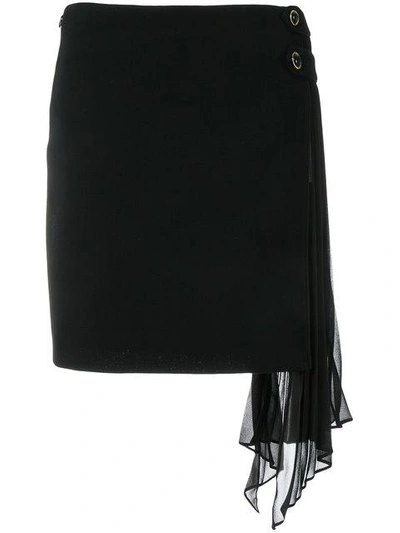 Shop Givenchy Side-frill Fitted Skirt In Black