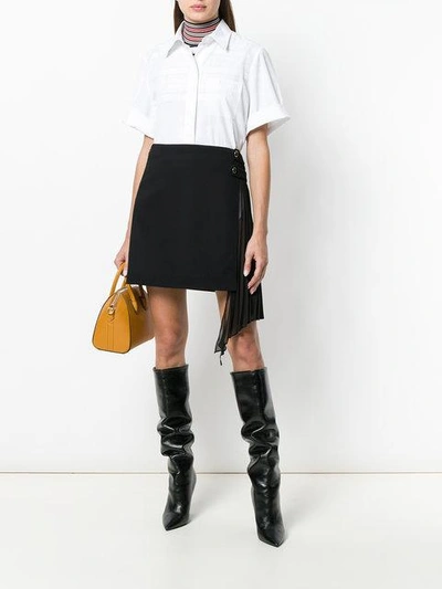 Shop Givenchy Side-frill Fitted Skirt In Black