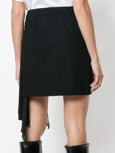 Shop Givenchy Side-frill Fitted Skirt In Black