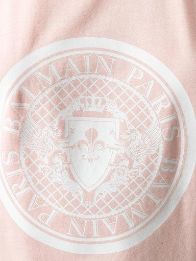 Shop Balmain Printed T-shirt - Pink