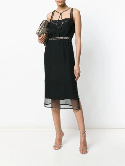 Shop N°21 Embellished Sheer Overlay Dress In Black